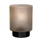 Battery Operated Textured Glass Lamp With Black Base