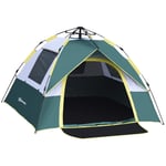 Dome Tält 3 Person Polyester Grön 205X195X135Cm Pinnar