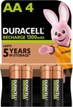 Duracell AA Rechargeable Batteries 1300mAh NiMH Pack of 4 – Pre-Charged, 2000...