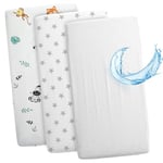 Drap Housse Cododo pour Nacelle Ensemble de 2 Draps 120x60 cm avec Protege Matelas Impermeable - Alese Bebe Compatible avec Berceaux Landeau Couffin et Poussette Enfant 120 x 60