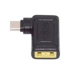 Cablecc Connecteur d'alimentation rectangulaire 140 W 100 W Thinkpad X1 entrée vers USB-C Type-C coudé à 90 degrés pour téléphone portable