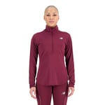 New Balance Accelerate Half Zip Women löpartröja Bordeaux L - Fri frakt