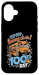 Coque pour iPhone 16 100 Days of School Bus Driver Kids Teacher Hooray 100