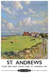 TX166 Vintage St. Andrews Scotland British Railways Travel Tourism Poster Re-Print - A2+ (610 x 432mm) 24" x 17"