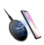 YJF 10W Fast Wireless Charger USB-C Qi Alloy Cooling Charging Pad Station Compatible iPhone 11/11 Pro Max/XS MAX/XR/XS/X/8, Samsung Galaxy Note 10/S10/S9/S8, LG V40/G7