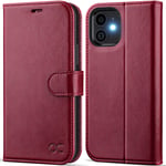 OCASE iPhone 12 Case, iPhone 12 Pro Case PU Leather iPhone 12/12 Pro 5G Wallet Flip Phone Cover with[TPU Inner Shell][RFID Blocking][Card Holder] Compatible For 6.1 Inch iPhone 12/12 Pro-Burgundy