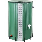 EINFEBEN Réservoir d'eau de pluie pliable 380L vert 100x70cm Récupérateur d'eau de pluie avec sortie pour tuyau d'arrosage tank à eau de pluie