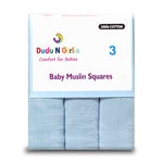 Dudu N pour 100% coton draps housse pour lit bébé, 72 cm x 72 cm, 3 pièces, bleu