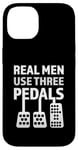 Coque pour iPhone 14 Les vrais hommes utilisent trois pédales manuelles Stick Shift Funny Car Drive