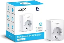 Tapo Prise Connectée WiFi, Prise Intelligente compatible avec Alexa et Google Home, 10A Type F, Contrôler le ventilateur, la cafetière, la lampe à distance, aucun hub requis, Tapo P100(1-pack)