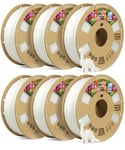 OVERTURE EASY PLA Filament 1.75 mm, Filament d'imprimante 3D EASY PLA 6kg, Précision dimensionnelle de +/- 0,02mm(Easy Blanc*6, 6KG)