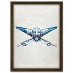 Blueprint Diagram X Wing Fighter Fantasy Fan Art Artwork Framed Wall Art Print A4