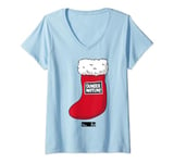 The Office Dunder Mifflin Christmas Stocking T-Shirt avec Col en V