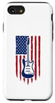 Coque pour iPhone SE (2020) / 7 / 8 Drapeau américain guitare électrique drapeau américain pour guitariste drapeau USA