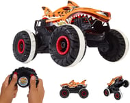Hot Wheels Monster Trucks, Unstoppable Tiger Shark with Tread Attack Tires and 