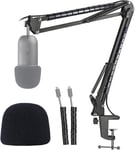 K678 Pied de Microphone avec bonnette en Mousse - Support de Microphone avec Filtre Anti-Pop et Manchon de câble pour Micro Fifine K678