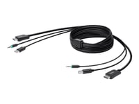 Belkin Secure Kvm Combo Cable - Kabel För Tangentbord/Mus/Video/Ljud - Taa-Kompatibel - Usb, Minijack, Displayport (Hane) Till Mini-Phone Stereo 3.5 Mm, Usb Typ B, Displayport (Hane) - 1.83 M - Svart