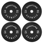 Signature Fitness Disques de poids olympiques de 5,1 cm avec moyeu en acier, ensemble de 22,7 kg, 2 x 4,5 kg, 2 x 6,8 kg