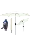 Cream Garden Table Tilting Parasol Crank Waterproof Umbrella 2.7M