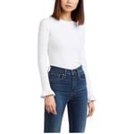 Blouses Levis  HAUT Femme Blanc Ribbed Ruffle Manches