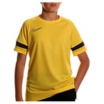 NIKE Boy's Academy 21 Training Top T Shirt, Tour Yellow/Black/Anthracite/Black, M UK