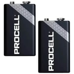 2x 9V PP3 Procell Constant Alkaline Battery Smoke Alarm Replaces Duracell MN1604