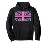 Purple and Pink, United Kingdom The Union Jack Flag Pullover Hoodie