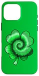 iPhone 16 Pro Max Lucky Tie-Dye Four Leaf St Saint Patrick's Day Clover Case