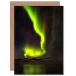 Wee Blue Coo AURORA BOREALIS NOTHERNLIGHTS GREEN PHOTO BIRTHDAY BLANK GREETINGS CARD