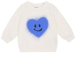 Molo GOTS Disc Collegegenser Blue Heart | Hvit | 68 cm