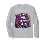 Funny Video Games Santa Gamer 8-bit Gaming Christmas Gamers Long Sleeve T-Shirt