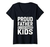 Womens Father's Day Gift for Dad from Son Daughter Kids Proud V-Neck T-Shirt