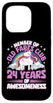 iPhone 15 Pro 24 Years Old Farts Club Unicorn 24th Birthday Funny Case