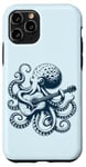 Coque pour iPhone 11 Pro Kraken, guitariste de Octopus, joue du Rocker