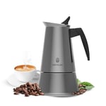 Cecotec Cafetière Italienne Piccolina 400. Cafetière En Acier Inoxydable, Design Élégant, Pour Toutes Surfaces, Capacité 200 Ml Idéale Pour 4 Tasses, Poignée Ergonomique