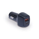 Goodyear Chargeur 1 USB Q.C 3.0 et 1 USB-C PD20 W, Charge Rapide Mobile, Prise Allume-Cigare pour Voiture, 2 Ports USB/USB-C