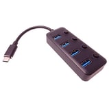 Premium Cord 5G SuperSpeed USB HUB Type C to 4x USB 3.1 A Gen1, Power Switch