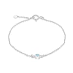 Amazon Essentials Bracelet réglable en argent sterling avec pierre de naissance de mars en zircon cubique turquoise, 16 à 18 cm