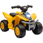 Aiyaplay - Quad électrique enfant 18-36 mois Caterpillar - klaxon, phare led, pédale accélérateur - 2,8 Km/h max. - noir jaune