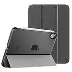 MoKo Case Fit New iPad Mini 6 2021 (6th Generation, 8.3-inch) - Slim Lightweight Hard Clear Back Shell Stand Cover with Translucent Frosted Back Protector, with Auto Wake/Sleep, Space Gray