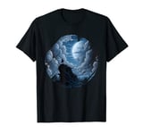 Lone Warrior Mountain Moon Night Full Moon T-Shirt