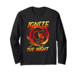 Women Fire Spinner Ignite The Night Fire Spinning Long Sleeve T-Shirt