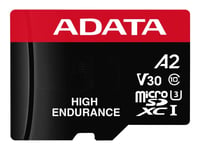 Adata High Endurance - Flash-Minneskort (Microsdxc Till Sd-Adapter Inkluderad) - 64 Gb - A2 / Video Class V30 / Uhs-I U3 / Class10 - Mikrosdxc Uhs-I