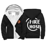 Twelve constellations Hooded Sweatshirt Fireman Men's Warm Graphic Zip Jacket Coat White 5XL