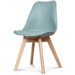 Opjet - Chaise Design Scandinave Vert Thym - Beige