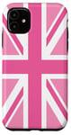 Coque pour iPhone 11 Rose, drapeau du Royaume-Uni Union Jack