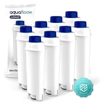 Aquafloow LONGI Lot de 8x Filtres à Eau pour Machine à Café de Rechange pour DeLonghi DLSC002, SER3017 & 5513292811 Compatible avec Séries ECAM ESAM ETAM | Entretien et Protection pour Machine à Café