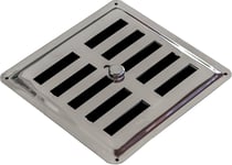 Grille de Ventilation Réglable en Acier Inoxydable Non Magnétique, Grille d'Aération INOX AISI 316, Sortie/Entrée d'Air Convective, Diffuseur d'Air. (15 x 15 cm)