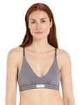 Tommy Hilfiger Womens UW0UW04749 TH Established Triangle Bra - Grey Elastane - Size 8 UK