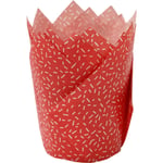 Cacas muffinsformer tulip rød med prikker 24stk